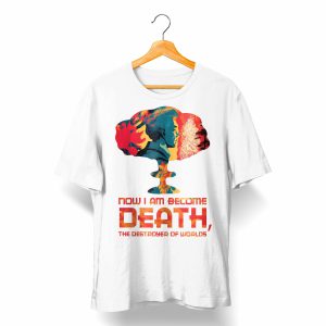 تی شرت با طرح اوپنهایمر Oppenheimer Now I Am Become Death ‘ The Destroyer Of Worlds
